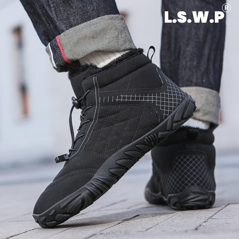 Men's Cozy Fleece-Lined Snow Boots with Reliable Traction